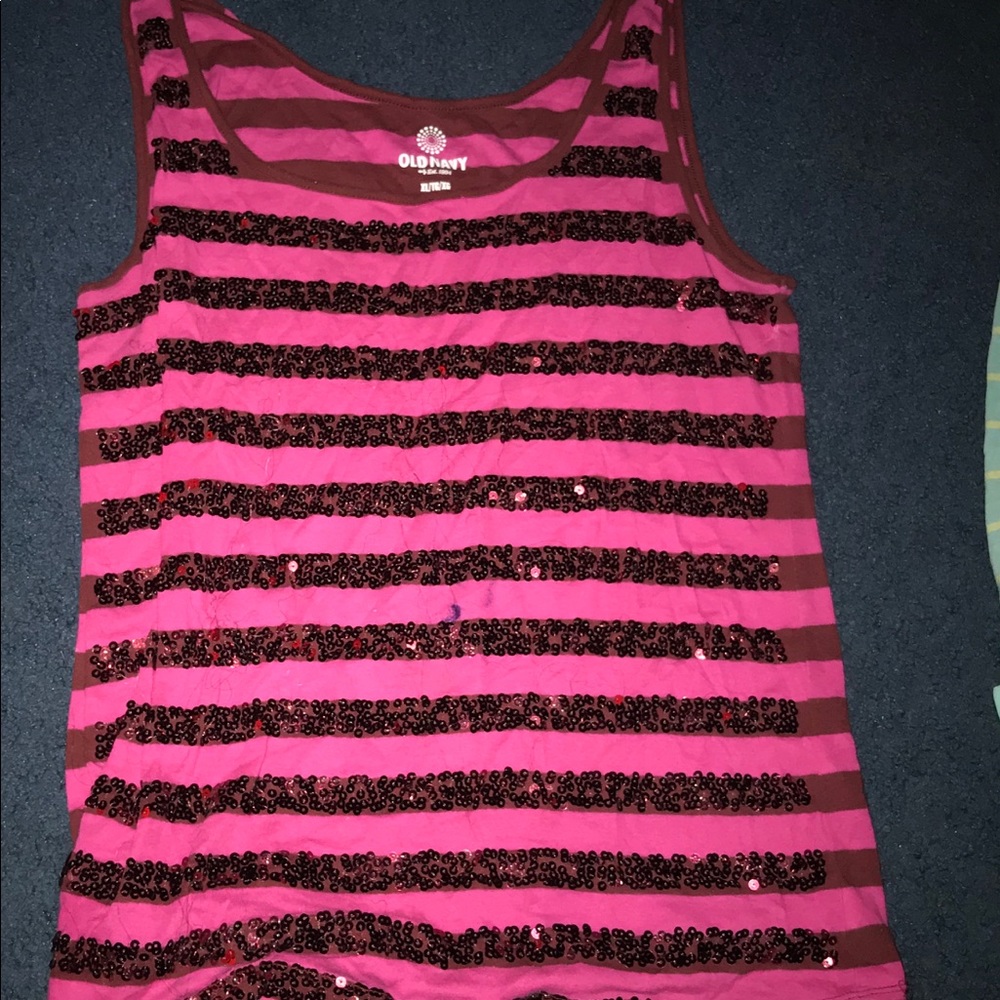 Sequin Stripe Tank Top